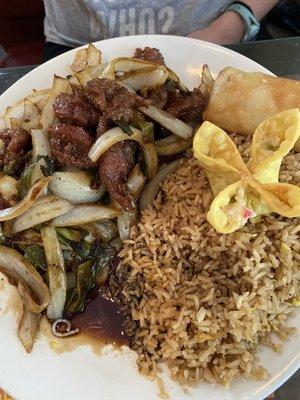 Mongolian beef lunch plate