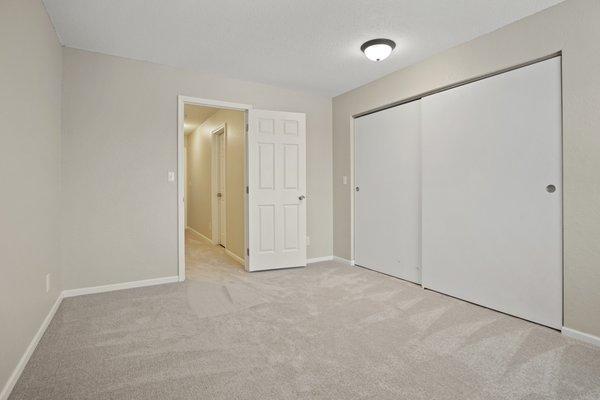 Secondary bedrooms have large closets too.