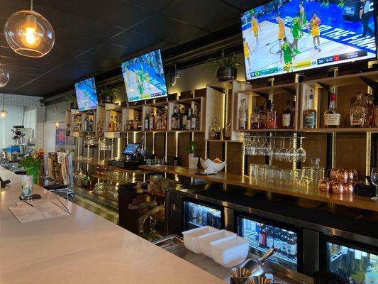 March Madness.  Great view of the games from the bar.