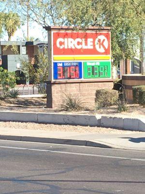 Circle K right across the street...unless you have easy pay, regular unleaded is $3.22. Why go there for higher gas prices?