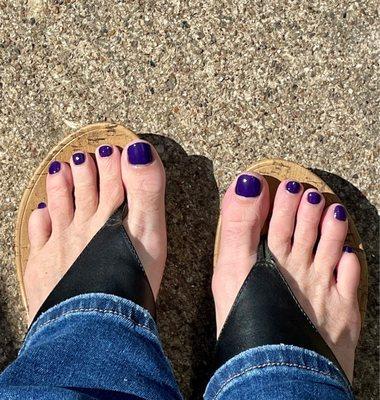 Purple toenails to honor my sister, Lyne!