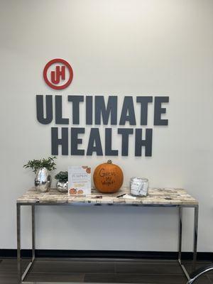 Inside lobby of Ultimate Health!