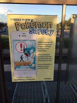 Posted sign:warning to all Pokémon players....