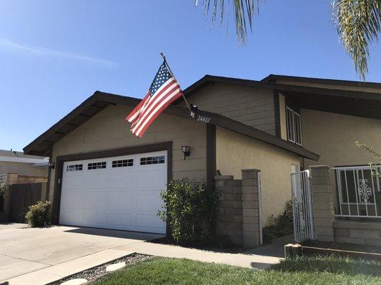 Nice and sunny day installing garage doors in Mission Viejo California