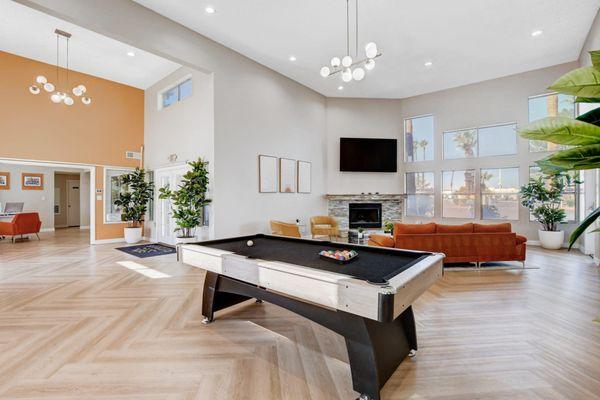 Clubroom with pool table