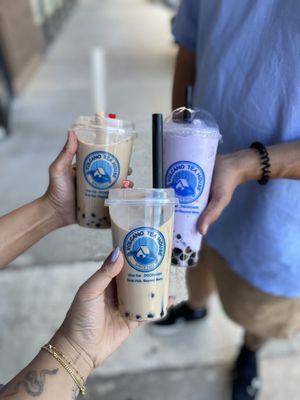 House Milk Tea, Hazelnut Milk Tea, Taro Milk Tea