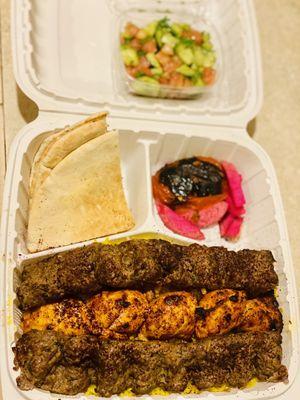 Combination Beef & Chicken Kabob Plate