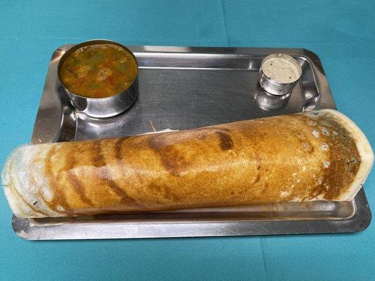 Masala Dosa is a signature South Indian item perfect for Vegans.