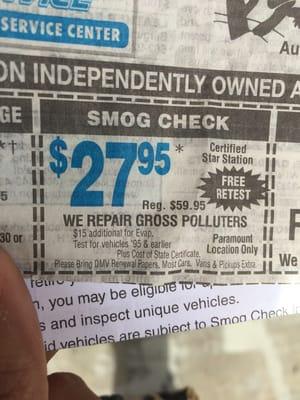 Cheap smog check!!!