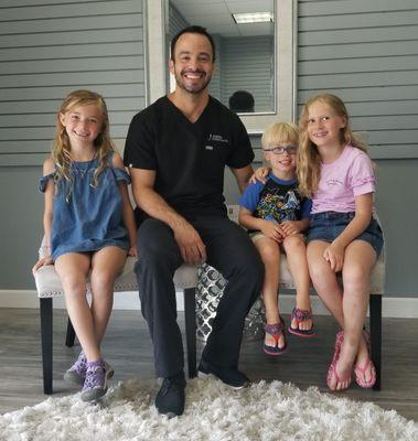 My 3 kiddos with the awesome Dr. Jenkins