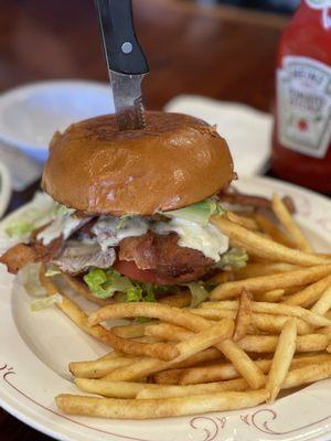 Fried chicken burger  And fries