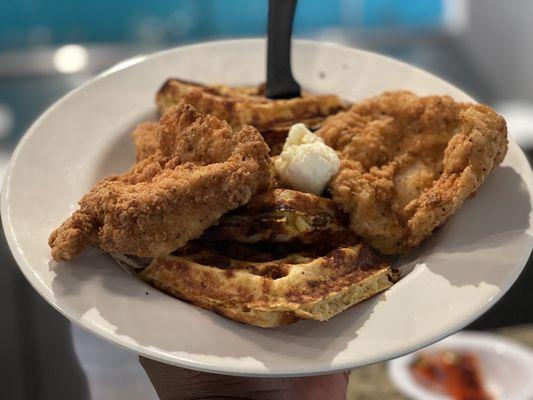 Chicken and waffles