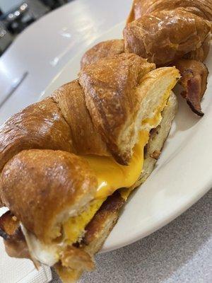 Bacon egg and cheese croissant