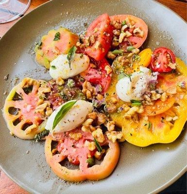 Heirloom tomato salad. Super summery and delicious. Beautifully dressed.