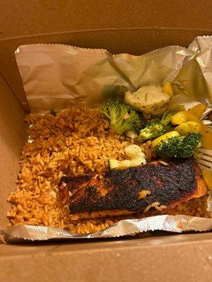 Blacken salmon looks and taste awful for $26