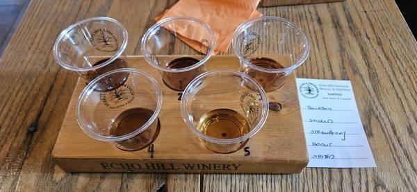 Flight of whiskies