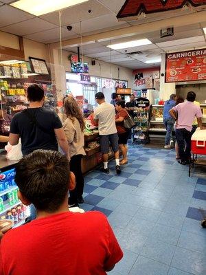 A typical Saturday afternoon at Carniceria Michoacan.