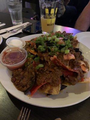 The junior size loaded nachos from the half-price appetizer menu