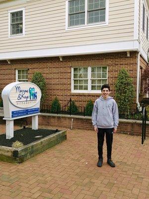 Our excited boy after his first Invisalign session with Brianna, Malisa, and of course Dr. Kaye!