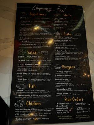 New menu