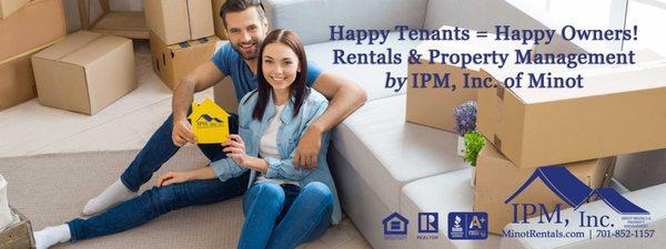 Happy Tenants = Happy Owners!! Looking for a Minot area rental or professional property management services? Contact an IPM.