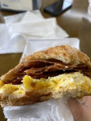 Bacon Croissant Breakfast sandwich