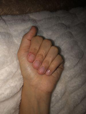 Classic pale pink gel manicure