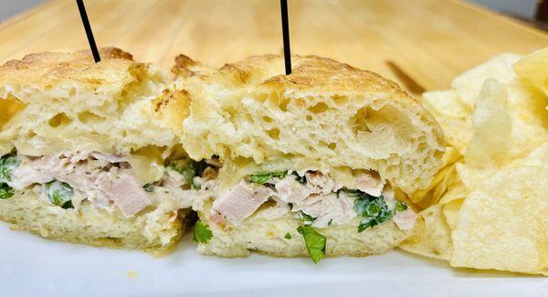 Chicken Salad Sandwich on Focaccia bread