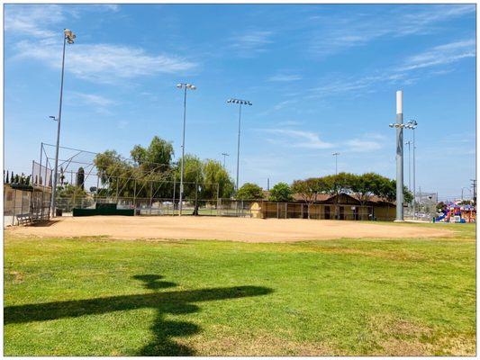 One of two baseball fields.