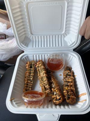 CHICKEN SOUTHWEST EGG ROLL (1) BOUDIN EGG ROLL (1)