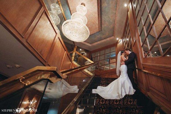 Elegant interior styling for dramatic photo opportunities at Pacific View Tower Club by Wedgewood Weddings