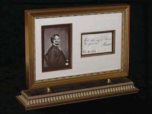 Mathew Brady photograph of Abraham Lincoln & Lincoln signature