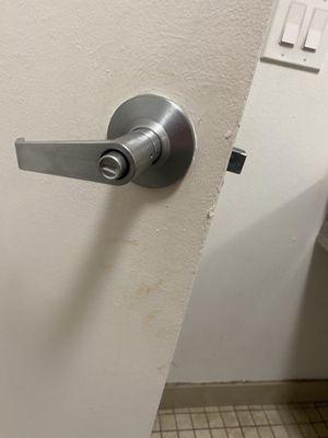 The bathroom door