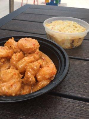 Mac n cheese and bang bang shrimp