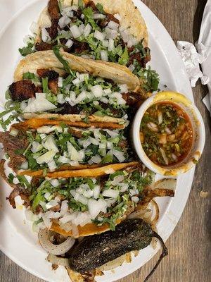 Al pastor and birria tacos