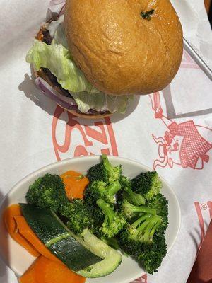 Classic Burger (1/2lb) with a side of Vegetable Medley