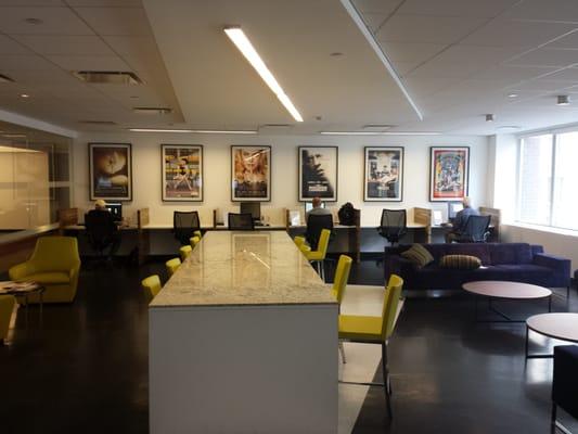 Computer work space + SAG-AFTRA members lounge.