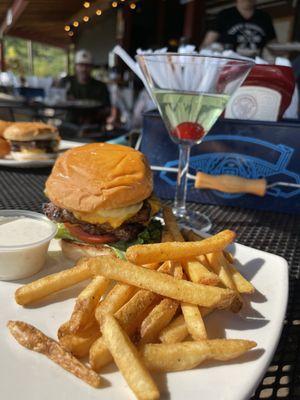 Happy Hour Double Cheeseburger and Fries