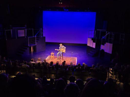 A view of the stage from near the sound booth.