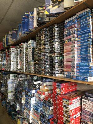 Tons of modeling kits...cars, planes, Star Trek, Star Wars, tanks, naval ships, blah blah blah.