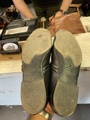 Old sole almost destroyed