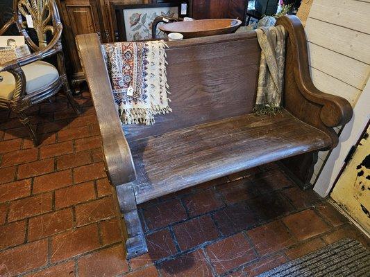 Antique church pew