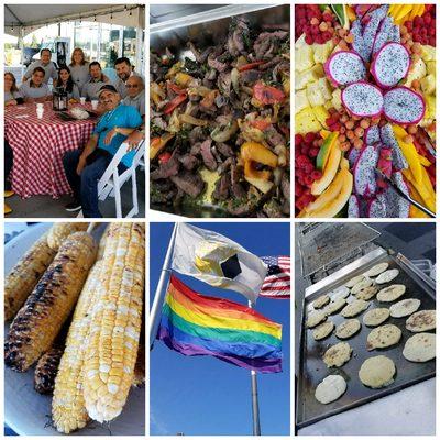 El Salvadorian BBQ with Papusa's roasted corn and Carne Asada