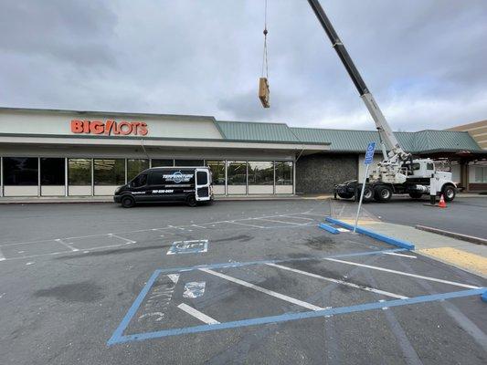 Repair on 1 of 2 units for Big lots in Santa Rosa .