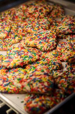 Heart sprinkle cookies