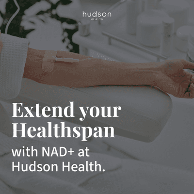 Don't waste any more time. Hudson Health now offers NAD+ IVs and NAD+ Testing for the ultimate longevity treatment.