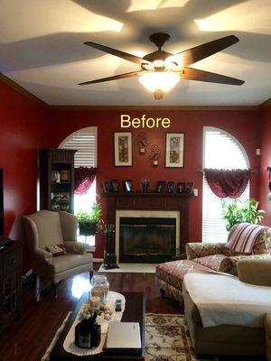 Before- This was a drafty inefficient wood burning fireplace.