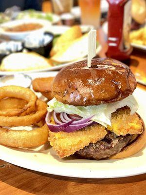 Square Cow America's Most Wanted Burger   Yes this has a panko fried American cheese patty on it!