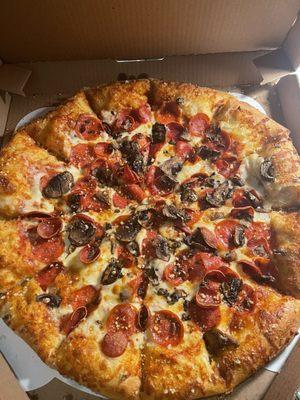 Pepperoni with mushrooms