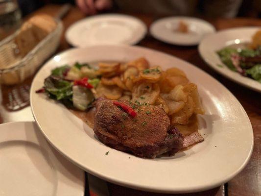 Traditional Duck Leg Confit, Cooked 7 Hours in it's Own Fat, Served With Applewood Smoked Bacon Pommes Landaises, Roasted Garlic Sauce